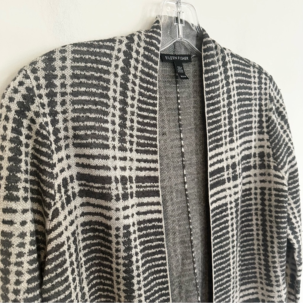 Eileen Fisher Tencel Wool Blend Cardigan Sweater Women's XS Gray Long Sleeve‎ - Picture 5 of 8